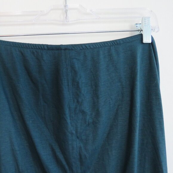 BY ANTHROPOLOGIE Ruched Knit Midi Skirt in Navy Teal Green Stretch - Size M NWT - Picture 11 of 12
